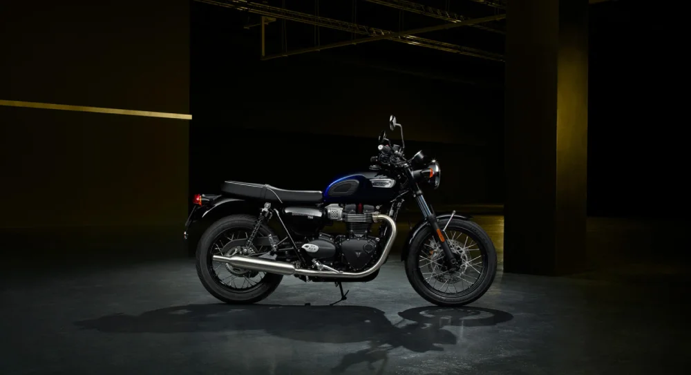 รถ บิ๊กไบค์คันเล็ก triumph รุ่น BONNEVILLE T100 BLUE STEALTH EDITION