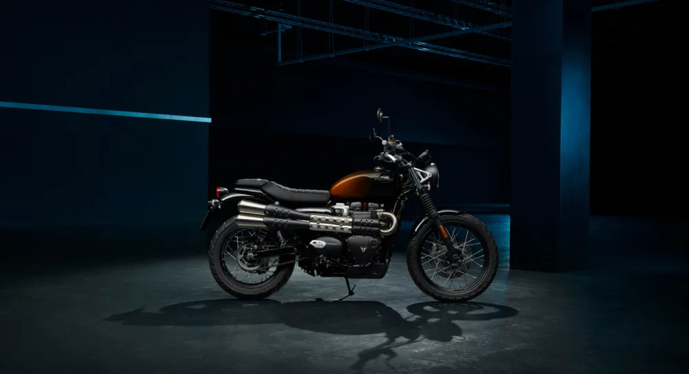 รถมอเตอร์ triumph รุ่น SCRAMBLER 900 ORANGE STEALTH EDITION